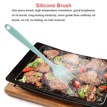 Silicone Spatulas Set, Rubber Spoon Spatula Heat Resistant Spoonula One Piece Design Seamless Spatula Non-Stick Scrapers Baking Mixing Tool (Light Green) - color: Light Green