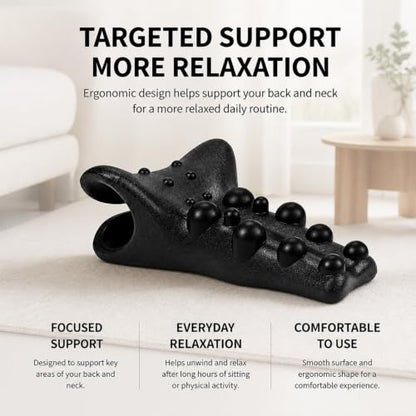Neck and Shoulder Relaxer,18-Node Cervical Traction Pillow with Earplugs | Trigger Point Neck Stretcher for Tension Headache,High-Density Foam with Eye Masks,for Home Office Use