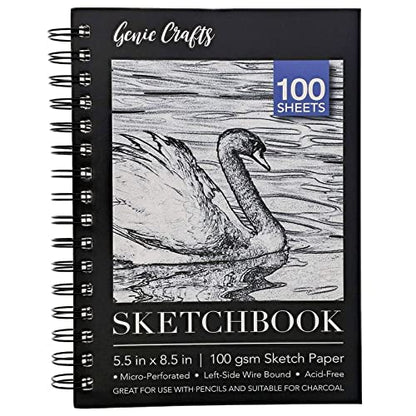 Bright Creations Perforated Spiral Sketchbook - Acid-Free Ivory Art Paper - Perforated Pages for Drawing Pad - Spiral-Bound Portable Sketch Pad - 5.5 x 8.5 in, Ivory, Pack of 3, 100 Sheets