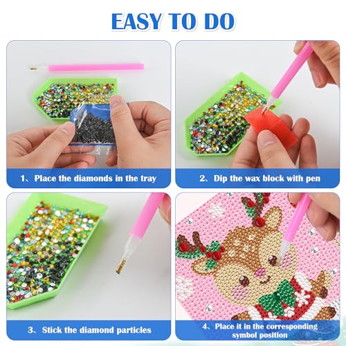 Leixonl Diamond Art Kits for Kids with Framed (7 in) Cartoon Animals DIY Gem Art Painting - Arts & Crafts Gifts for Beginners & Teens (1p-6 in Deer) - color: Deer