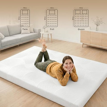 Japanese Floor Mattress,3.5" Thicken Futon Mattress Tatami Mat Full | with Non-Slip Bottom,Removable Washable Cover,Foldable Mattress Tatami Mat Sleeping Pad,White Geometric,(80’‘x48'') - color: Ma1-white Geometric, size: Full (80" X 48")
