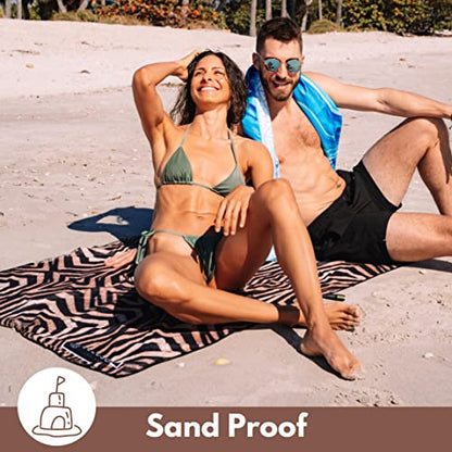 ECCOSOPHY Microfiber Beach Towel - Quick Dry, Sand Free and Oversized 71x35 | Super absorbent, lightweight, swimming, gym, extra large, pool, cruise, camping, yoga, travel, compact, carry bag, vacation - color: Kenya