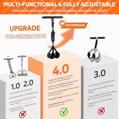2026 Upgraded Pedal Resistance Bands with Handles - color: Black