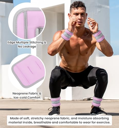 Ankle Weights A Pair of 1/2/3/4/6/8/10/12/20 LBS Wrist Leg Arm Weights for Women Men with Adjustable Straps, Strength weighted for Physical Therapy Running Walking Home Fitness Gym Workout Weight Loss - color: Light Purple