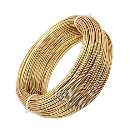 INSPIRELLE 15 Gauge KC Gold Aluminum Craft Wire Bendable Metal Wire | 164 Feet for Jewelry Craft Making - color: KC Gold, size: 15 Gauge (1.5mm)