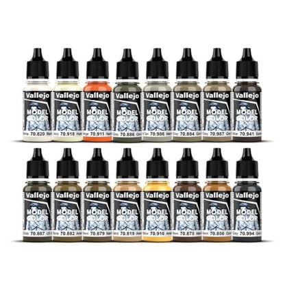 Vallejo - Model Color Effects Earth Tones Set | Modeling Acrylic Paints | 16 Bottles x 18 ml (0.60 fl.oz.) - style: Earth Tones