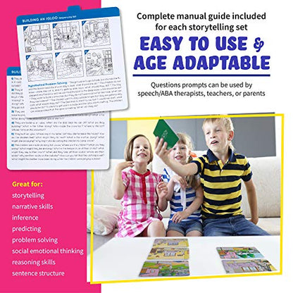 SPARK INNOVATIONS Sequencing and Storytelling Cards, Speech Therapy Game, Special Education Materials, Sentence Building, Problem Solving, English Language Learners (Sequence Cards 1 and 2 Combo) - style: Sequence Set 1 and 2 Combo