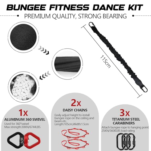 Heavy Duty Bungee Fitness Set, Professional 4D Bungee Resistance Band - size: L(154-176 pounds )