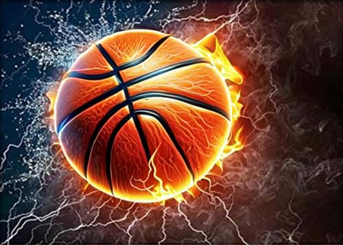 Diymood DIY 5D Diamond Painting Kits for Adults Basketball - Diamond Art Kits for Adults Flame | Full Drill Round | Crystal Mosaic Picture | Beginner | Home Wall Decor | 12x16 inch - color: Colorful1