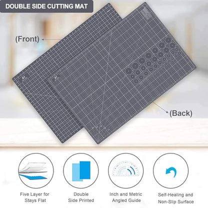 Thickened 24 x 36 Inch Self Healing Cutting Mat, Durable A1 Double Sided 5-Layer Craft Cutting Board for Fabric, Quilting, Sewing, Hobby, Scrapbooking, Arts and Crafts Project, Dark Gray - color: Gray, size: 36"L x 24"W