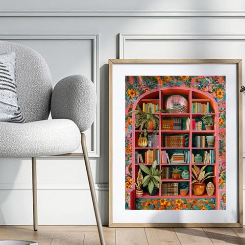 igoodom Diamond Art Kits for Adults, DIY Disco Library Wall Decor | Diamond Painting Kit - Sparkling Full Drill Design Perfect for Home Decor, Holiday Gifting, And Relaxing Crafting 12x16inch - color: MZ3058, size: 11.8x15.7in(30x40cm)