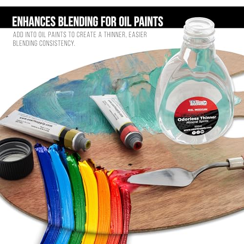U.S. Art Supply Odorless Mineral Spirits for Cleaning 500ml | Solvent for Artists, Odorless Paint Thinner for Oil Painting - size: 16.9 Fl Oz (Pack of 1)