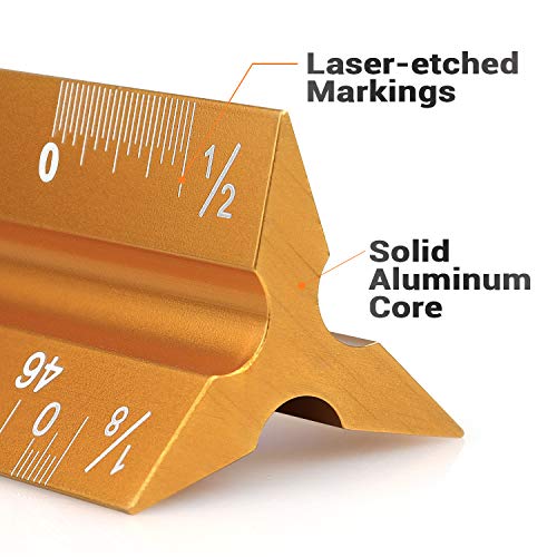 12" Architectural Scale Ruler Aluminum Architect Scale Ruler, Golden | Triangular Scale Ruler for Architects, Draftsman, Students and Engineers - color: Golden