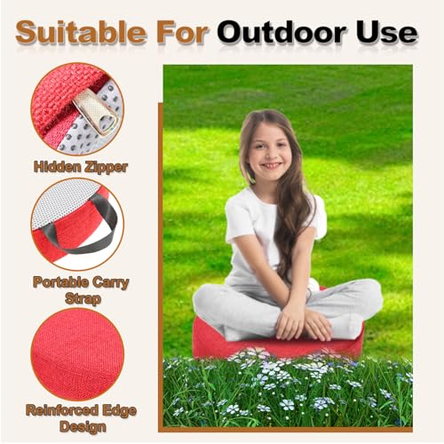 6 Pcs Flexible Floor Cushion, Floor Cushions Easy to Clean and Carry,16''x16''x2'' Soft Cushion for Learning Sitting Daycare Chair Yoga and Meditation (Linen) - color: Linen, size: 16 x 16 x 2 Inches