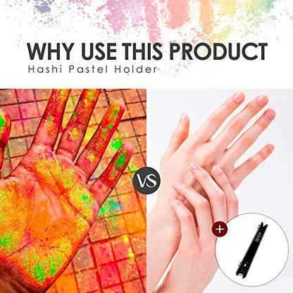 HA SHI Adjustable Pastel Holder, 2 Pack, Stick Extender for Soft Pastels | Grip worn-down stubs to the last inch, keep fingers clean of dust, and swap in charcoal or eraser sticks in the same clamp. - color: Pastel Holder (2 Pieces)
