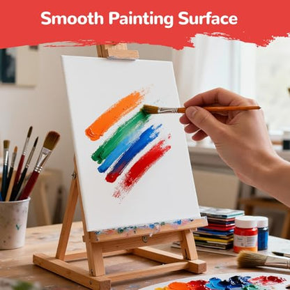 100 Pack 8x10 Inch Flat Canvas Boards for Painting, Canvas Panels | 100% Cotton White Blank Art Supplies for Acrylics Oil Gouache Tempera Paints - size: 8"x10"- 100pcs