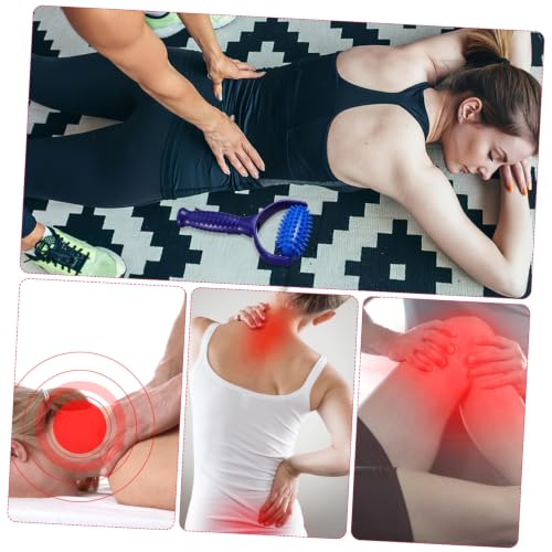 Lightweight Muscle Massager Roller Stick for Neck and Back Relief, Blue Abs PVC Handheld Massage Stick for Yoga Enthusiasts and Sedentary Individuals to Reduce Tension