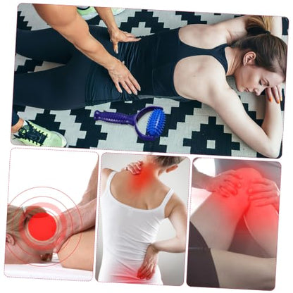 Lightweight Muscle Massager Roller Stick for Neck and Back Relief, Blue Abs PVC Handheld Massage Stick for Yoga Enthusiasts and Sedentary Individuals to Reduce Tension