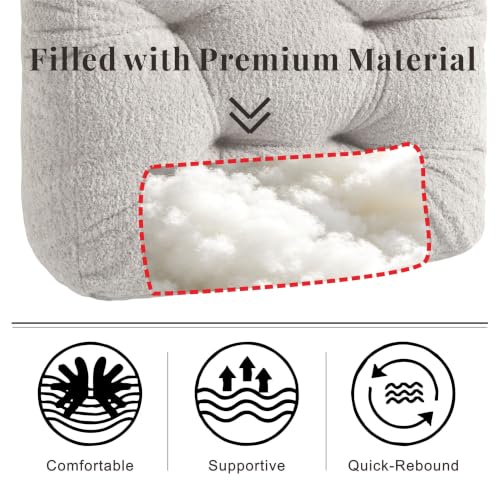 Floor Pillow, Large Meditation Sitting Cushion with Handle | for Tatami, Living Room, Yoga Use for Adults and Kids (1, Square, Light Gray, 22" x 22" x 6") - color: Square, Light Gray