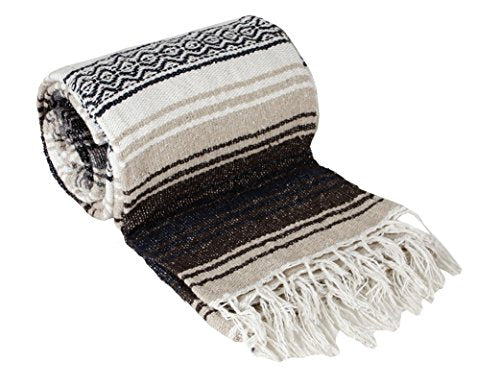 Canyon Creek Authentic Mexican Yoga Falsa Blanket (Light Brown) - color: Light Brown