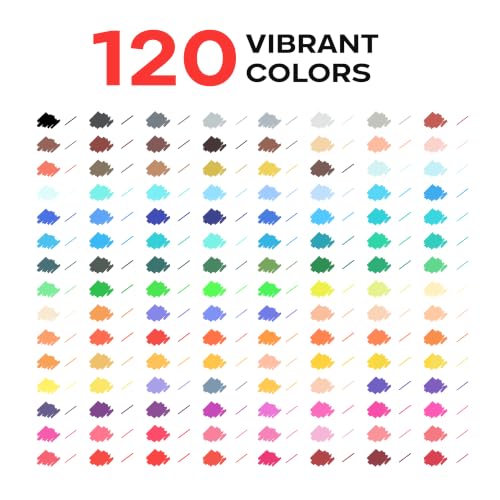 120 Watercolor Markers Set | Water Color Pens with Brush & Fineliner, Water-Based Art Markers | Dual Tip Markers for Adult Coloring, Lettering, Calligraphy, Sketching, Journaling & Illustration - color: Black