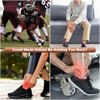 Professional Foot & Ankle Trainer, Modular Cork Slack Board with Progressive Stability Bars for Plantar Fasciitis Relief, Mobility & Balance Training, Balance Board Set Non-Slip Wooden Single Leg Support, Fits Size 8-12
