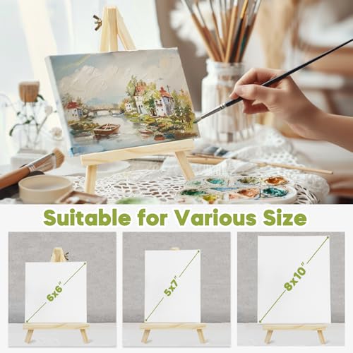Conda 6 Pack 9 Inch Mini Wooden Display Easels, A-Shaped Mini Easel Stand for Small Painting, Painting Party Easel for DIY Crafts, Photos, Gift, Decoration - style: 6 Pcs
