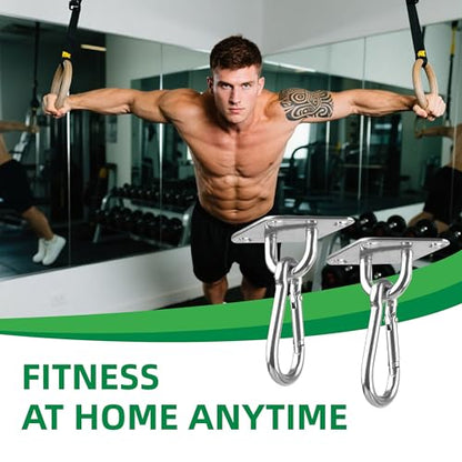 Wall Mount for Resistance Bands & Heavy Duty Hammock Hanging Kit - Workout Wall Anchor with Hook for Home Gym, Ceiling Swing, Yoga Straps and Suspension Training