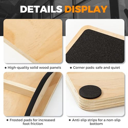 Wooden Rocker Balance Board for Adults Anti-Slip 350LBS Balance Trainer for Standing Desk, Physical Therapy & Core Strength – Durable Wooden Rocker Board for Office & Rehab - size: 180 degrees