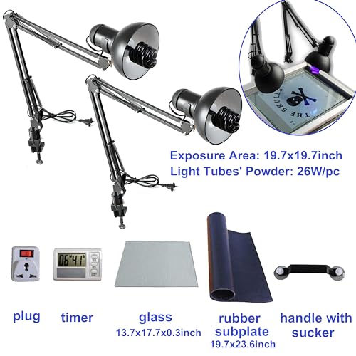 TECHTONGDA 4 Color 4 Station Screen Printing Press Kit with Flash Dryer UV Exposure Unit Drying Cabinet Washout Tank Squeegee Mesh Frame Accessories