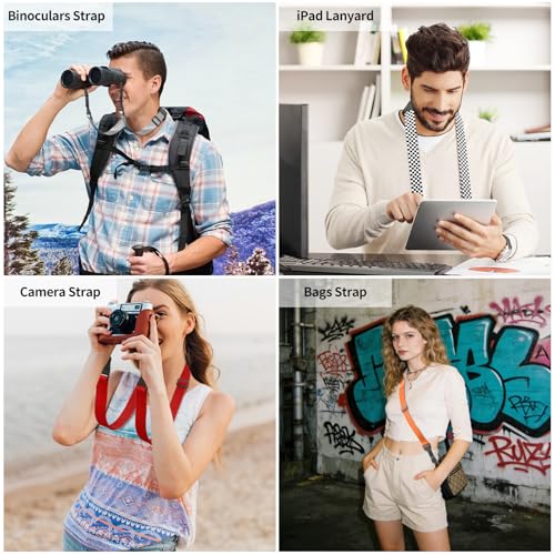 FIEIL Universal Shoulder Strap, Sandwich Mesh Padded Neck Lanyard, Replacement Comfortable Bag Strap for Camera, Cellphone Tablet,iPad, Laptop, Luggage Bag, Binocular(Orange) - color: Orange