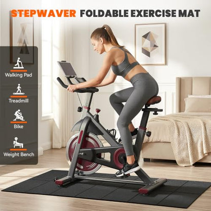 Stepwaver Walking Pad Mat, 68"x24", Treadmill Mat for Hardwood Floors | High Density, 1/4 Thickness, Foldable, Floor Protection for Bike, Elliptical, Treadmill, Walking Pad - size: 68"L x 24"W x 0.25"Th