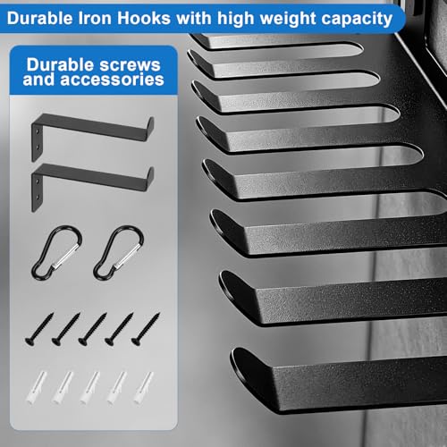 Gym Equipment Storage Rack, Multifunctional Workout Equipment Storage, Gym Wall Storage for Resistance Bands, Yoga Mats, Jump Ropes, Barbells