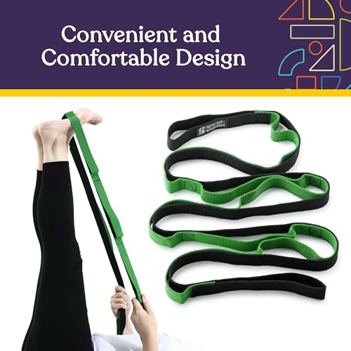 SPECIAL SUPPLIES Yoga Strap for Stretching, Stability Training, Fitness, Flexibility, Physical Therapy, Home Workout Equipment, Strength Training, and Pilates (Green)