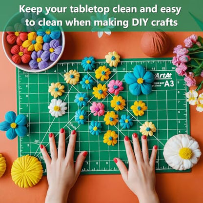 ArtAt Self Healing Cutting Mat:【10 Pack Cutting Mat 12″x 18″】 Green Double Sided Non-Slip 5 Layers PVC Durable Craft Sewing A3 Mat for Rotary Cutter - color: Green, size: 18"L x 12"W（10pcs）