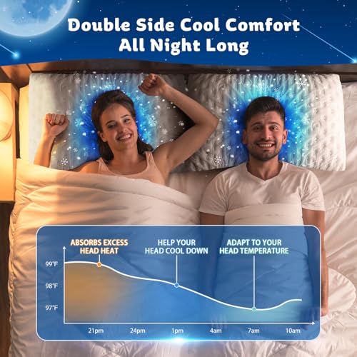KUCEY Cooling Side Sleeper Pillow for Neck and Shoulder Pain, Luxury Shredded Memory Foam Curved Bed Pillows for Sleeping Set of 2- Adjustable King Size- Washable Cover Crescent White - color: Original White, size: King Size (2 pack)