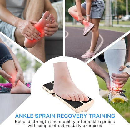 Wooden for Ankle Balance Board Foot Strengthener & Stability Trainer for Single Leg Balance Training, Sprained, Plantar Fasciitis Relief, Physical Therapy, Posture Correction