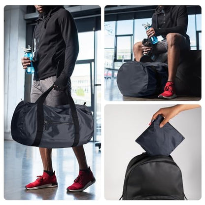 pack all Lightweight Travel Duffel Bag, 45L Foldable Weekender Bag | Ultralight, Packable, Water-Resistant, Tear-Resistant Nylon, YKK Zipper, Luggage Sleeve, For Travel, Camping, Gym, Navy - color: Navy, size: 45L