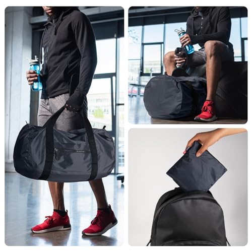 pack all Lightweight Travel Duffel Bag, 32L Foldable Weekender Bag | Ultralight, Packable, Water-Resistant, Tear-Resistant Nylon, YKK Zipper, Luggage Sleeve, For Travel, Camping, Gym, Navy - color: Navy, size: 32L