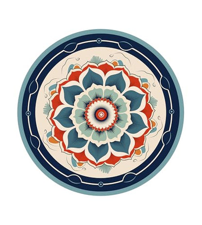 nuveti Large Meditation Mat Non Slip Round Yoga Mat Natural Rubber with Sueded Surface Exercise Mat Perfect for Meditating, Stretching, Yoga（140CM X 3.5MM Thick) - color: YunLuoShengHua