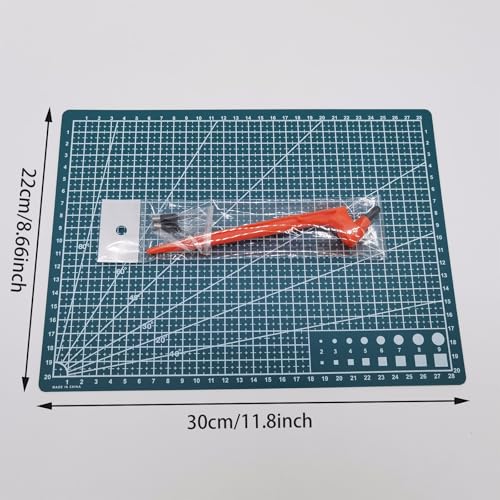 Craft Cutting Tools Set,A4 Cutting Mat,Craft Cutting Knives with 3 different 360 Degree Rotating Blades Stainless Steel Cutter Pen for DIY Crafts Stencils Scrapbooks (Orange）