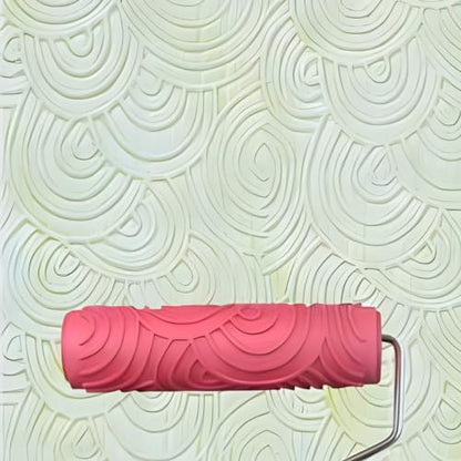 7" Texturing Roller, Patterned Textured Paint Roller, Drywall Texture Tool | Embossed Rubber Paint Roller, Decorative Art Texture Roller, Knockdown Texture Tool for DIY Household Wall Painting (BK061R) - style: BK061R