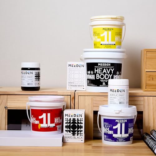 MEEDEN Titanium White Acrylic Paint: 300ml /10oz Heavy Body Gloss Finish | Thick Art Paints for Professional Artists Painting on Canvas - color: Titanium White - 300ml
