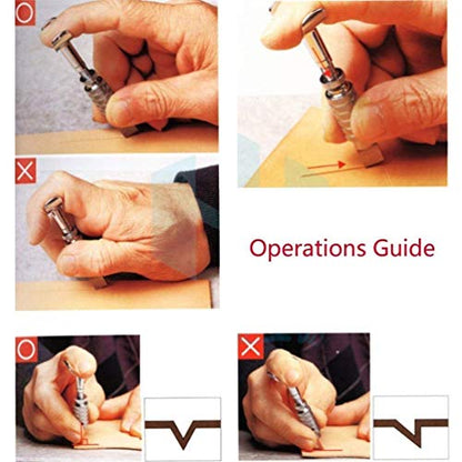DUJISO 20 PCS Leather Stamping Tool Leather Carving Working Saddle Making Tools DIY Leather Craft Stamps Set DIY Hammer