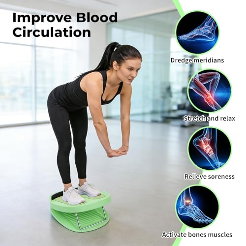 Adjustable Calf Stretcher Slant Board, 15-Level Incline for Ankle Rehab | Lightweight ankle stretch board for shin splints & Achilles tendonitis, home gym travel rehab - color: Green