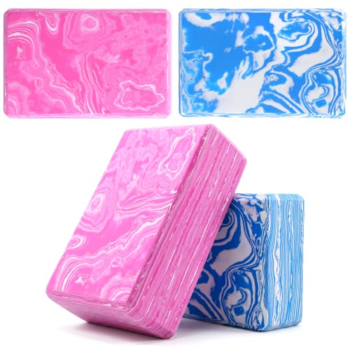 4Pack Yoga Blocks, High-Density 9"x6"x3" Non-Slip EVA Foam Bricks for Pilates, Stretching & Meditation