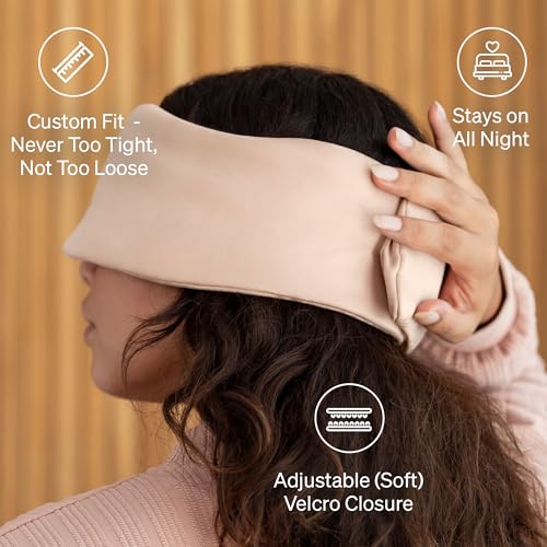 Baloo Silk Weighted Sleep Mask, Petal, Eye Mask with Amethyst Crystal - color: Petal With Rose Quartz Crystal