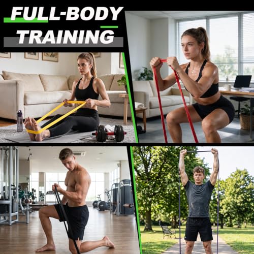 Resistance Bands for Pull Up Assist, Stretch Bands & Exercise Workout Set - color: 5-125LBS MULTI COLOR