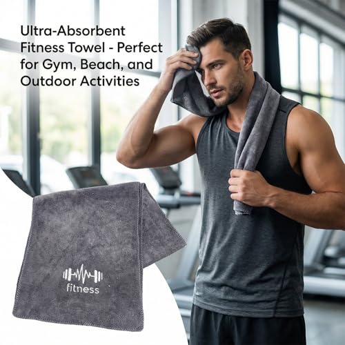 Fitness Towel, Sports Yoga Microfiber Quick-Drying Microfiber Towels for Swimming Gym and Yoga Sweat Pad, Gray - color: Gray