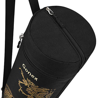 Gonex Yoga Mat Bag, Full-Zip Mat Carrier | 600D Oxford Fabric, Wet Pocket, Front Zip Pocket, Adjustable Strap, Fits Mats up to 26" - color: Black